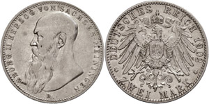 Saxony-Meiningen  2 Mark, 1902, Georg II., ... 