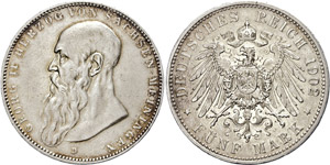 Saxony-Meiningen  5 Mark, 1902, Georg II., ... 