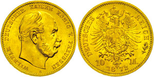 Preußen  10 Mark, 1872, Wilhelm I., A, wz. ... 