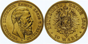 Preußen  10 Mark, 1888, Friedrich III., ... 