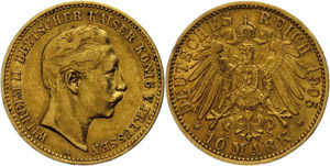 Preußen  10 Mark, 1905, Wilhelm II., ... 