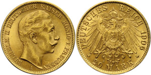 Prussia  20 Mark, 1906, Wilhelm II., ... 