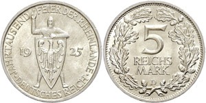 Münzen Weimar  5 Reichsmark, 1925, D, ... 
