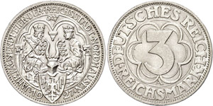 Münzen Weimar  3 Reichsmark, 1927, ... 
