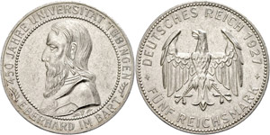Münzen Weimar  5 Reichsmark, 1927, 450 ... 