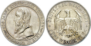 Münzen Weimar  5 Reichsmark, 1927, ... 