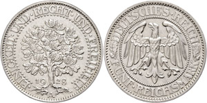 Coins Weimar Republic  5 Reichmark, 1828, A, ... 