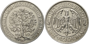 Coins Weimar Republic  5 Reichmark, 1830, A, ... 
