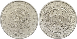 Coins Weimar Republic  5 Reichmark, 1831, A, ... 