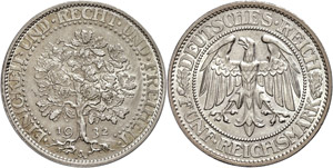 Coins Weimar Republic  5 Reichmark, 1932, A, ... 