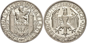 Coins Weimar Republic  3 Reichmark, 1928, ... 