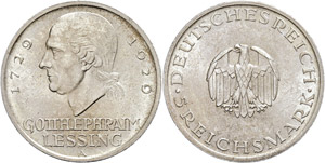Coins Weimar Republic  5 Reichmark, 1929, A, ... 