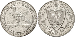 Coins Weimar Republic  5 Reichmark, 1930, ... 