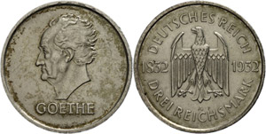 Coins Weimar Republic  3 Reichmark, 1932, A, ... 