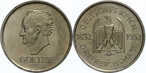 Coins Weimar Republic  3 Reichmark, 1932, A, ... 