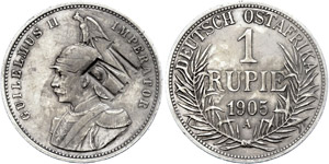 Coins German Colonies  DOA, Rupee, 1905, ... 
