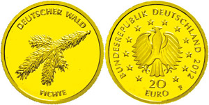 Münzen Bund ab 1946  20 Euro, Gold, 2012, ... 