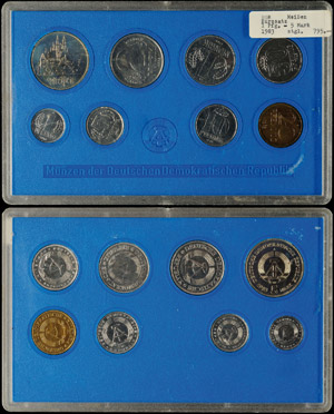 GDR normal use Coin sets  1983, KMS of 1 ... 