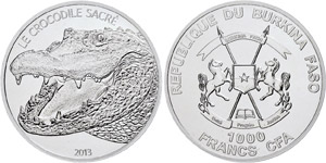 Burkina Faso  1000 Franc CFA, 2013, 1 oz 999 ... 