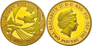 Grossbritannien  2 Pounds, 2012, Gelbgold, ... 