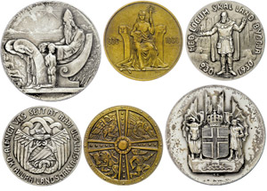 Iceland  2, 5 and 10 coronas, 1930, in each ... 
