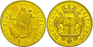 Italien  Genua, 96 Lire, Gold, 1795, Madonna ... 