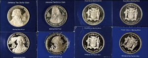 Jamaica  10 dollars, 1974 / 77 silver, ... 