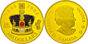 Kanada  300 Dollars, Gold, 2006, zum 80 ... 