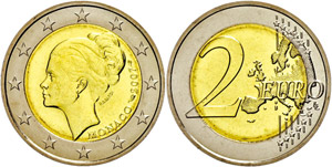 Monaco  2 Euro, 2007, 25. day of death from ... 