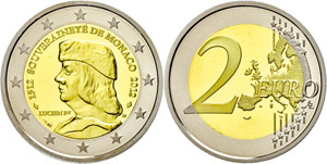 Monaco  2 Euro, 2012, 500 years ... 