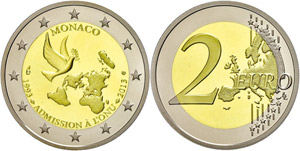 Monaco  2 Euro, 2013, 20 Jahre Uno, mit ... 