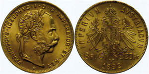 Austria  8 Guilder Gold, Francis Joseph I., ... 