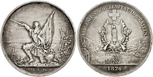 Switzerland  5 Franc, 1872, St. Gallen, HMZ ... 