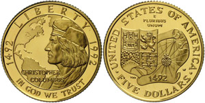 Coins USA  5 dollars, Gold, 1992, 500. ... 