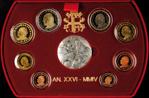 Vatican  1 cent till 2 Euro, 2004, KMS, ... 