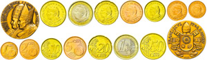 Vatikanstaat  Euro KMS, 2004, 1 Cent bis 1 ... 