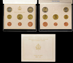Vatikanstaat  1 Cent bis 2 Euro, 2005, Sede ... 