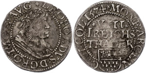 Cologne City  1 / 8 thaler, 1674, with title ... 