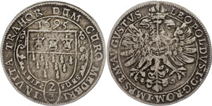 Köln Stadt  2/3 Taler (Gulden), 1695, mit ... 