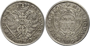 Cologne City  1 / 6 thaler, 1716, with title ... 