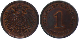 Kleinmünzen 1871-1922  1 Pfennig,1916, ... 