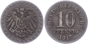 Kleinmünzen 1871-1922  10 Pfennig, 1917, ... 