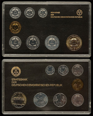 GDR normal use Coin sets  1 penny till 5 ... 