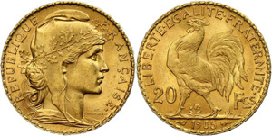 France  1905, 20 Franc, Marianne, at back. ... 
