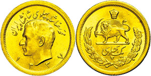 Coins Persia  Pahlavi, Gold, 1958 (1337 SH), ... 