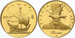 Italy  20 Euro Gold, 2004, European art, ... 