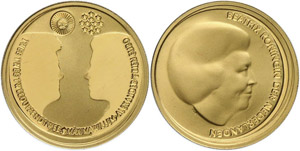 Niederlande  10 Euro Gold, 2002, Hochzeit ... 