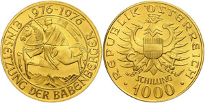 Österreich ab 1945  1000 Schilling Gold, ... 
