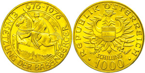 Austria  1000 Shilling, Gold, 1976, ... 