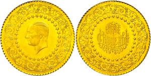Türkei  50 Kurush, Gold, 1966, ... 